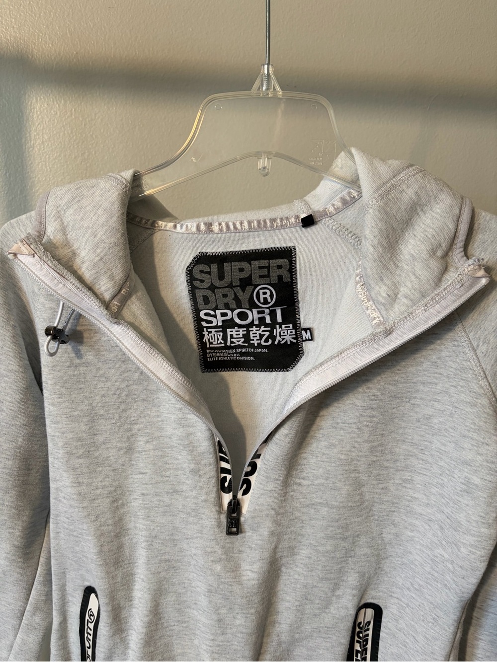 Superdry Heather Gray Funnel Neck Pullover Hoodie - Picture 4 of 7